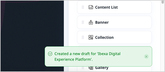 Example of an info notification