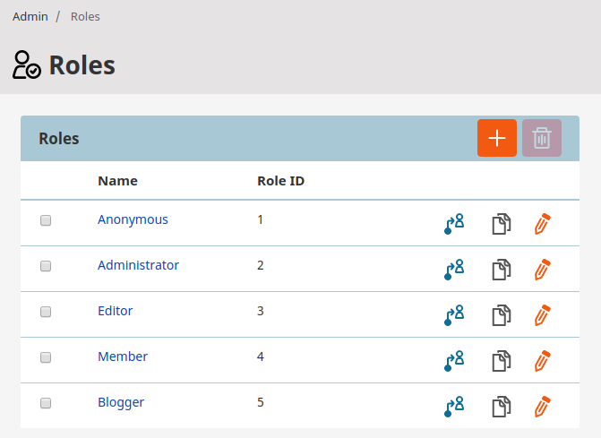 Duplicate a role icon Duplicate a role